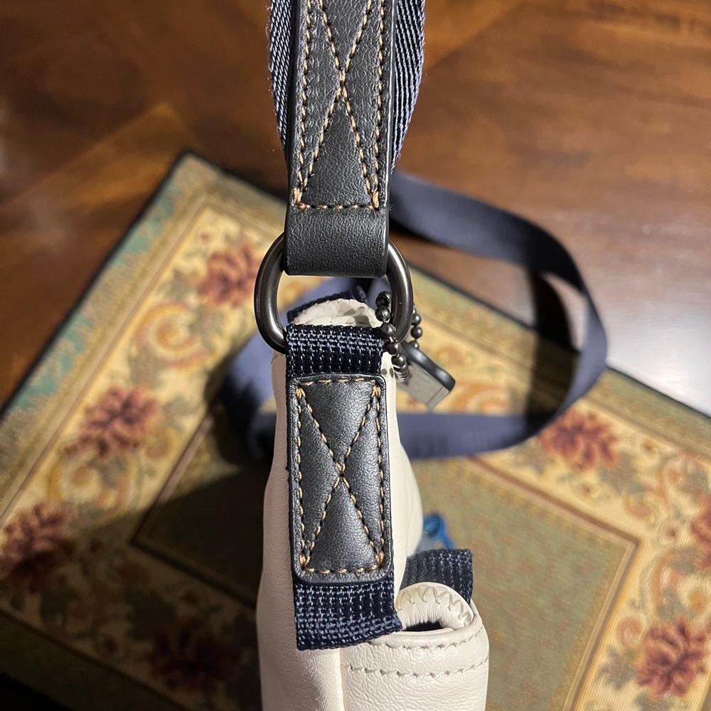 COACH Pacer Crossbody in Chalk, Navy & Brown - Picture 11 of 14